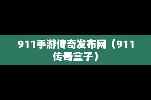 911手游传奇发布网（911传奇盒子）