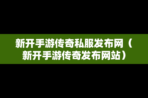 新开手游传奇私服发布网（新开手游传奇发布网站）