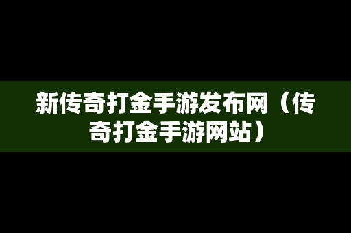 新传奇打金手游发布网（传奇打金手游网站）