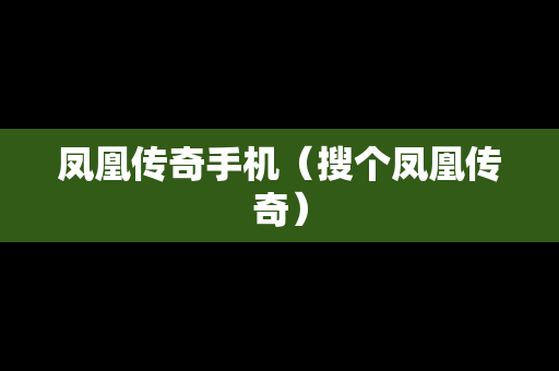 凤凰传奇手机（搜个凤凰传奇）