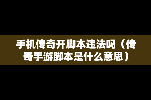 手机传奇开脚本违法吗（传奇手游脚本是什么意思）