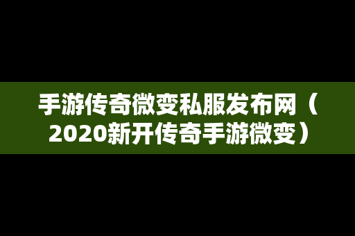 手游传奇微变私服发布网（2020新开传奇手游微变）